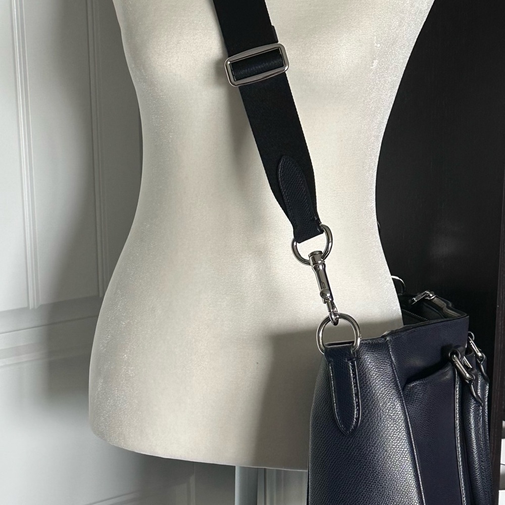 Coach Navy Leather Briefcase with Top Handles - Picture 7 of 7